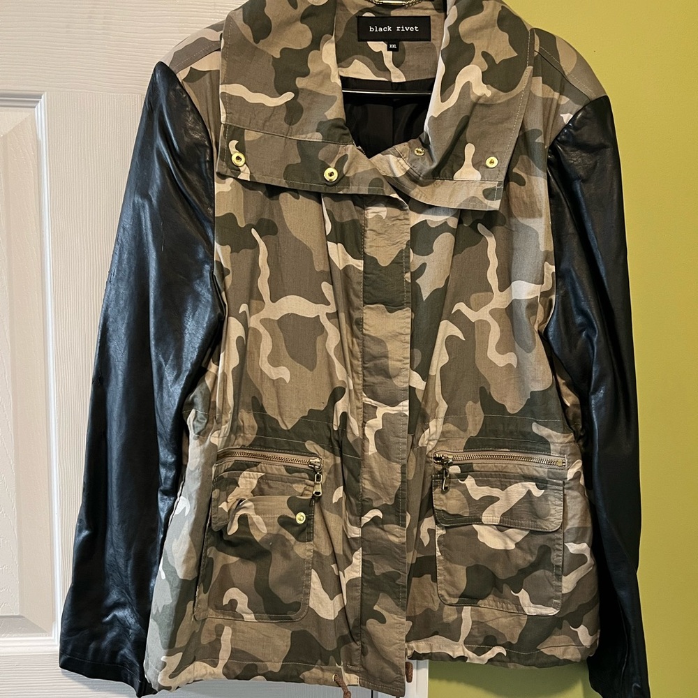 Camo & Leather Jacket